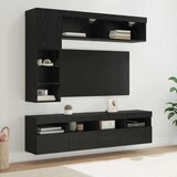 TV omarica z LED lučmi 7 pcs Črna Orehovina Konstruiran les, (5000113020) | Shoptok.si
