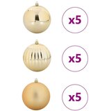 vidaXL Set božičnih okraskov 15 pcs Zlata | Shoptok.si