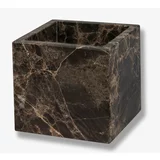 Mette Ditmer Denmark Temno rjava marmorna kopalnica organizator za bombažne tampone Marble -