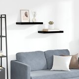  Plutajuće zidne police 2 kom sjajne crne 50 x 23 x 3,8 cm MDF | Eponuda.ba