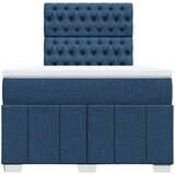 vidaXL Box spring postelja z vzmetnico modra 120x190 cm blago, (21306901) | Shoptok.si