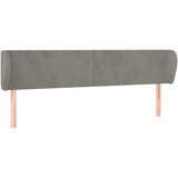  Uzglavlje s ušima svjetlosivo 203x23x78/88 cm baršunasto | shoptok.hr