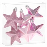  Set Božićnih kuglica Springos® - Ružičasta zvijezda, 6 komada | shoptok.hr