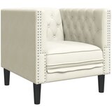 vidaXL Chesterfield sofa fotelja krem baršun - Krema 1 1 sjedalo | shoptok.hr