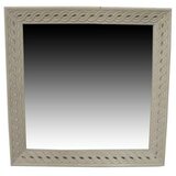  Stensko ogledalo Home ESPRIT Bela Naraven Mangov les Romantično 92 x 6 x 92 cm Cene