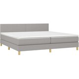  Box spring postelja z vzmetnico svetlo siva 200x200 cm blago, (20846870) | Shoptok.si