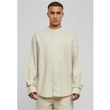 Urban Classics Plus Size Cotton Linen Stand Up Collar Shirt softseagrass Cene