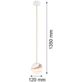  Argon 8451 - Luster na sajli ALMIROS 1xE14/7W/230V, Ø 12 cm, alabaster bela/zlatna | Eponuda.com