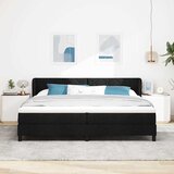  s opruga kutije s uzglavljem Crna 200 x 200 cm tkanina | shoptok.hr