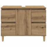  Ormarić za sudoper Artisan hrast 80x33x60 cm izrađeno drvo Smeđa | Shoptok.si