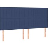 vidaXL Box spring postelja z vzmetnico modra 180x200 cm blago | Shoptok.si