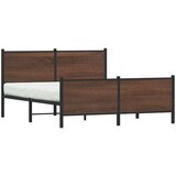 Metalni okvir kreveta bez madraca smeđa boja hrasta 150x200 cm | shoptok.hr