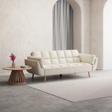 Bessagi Home Zofa S Posteljno Funkcijo Cora, Krem, Žamet | Shoptok.si