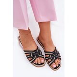 Boto Womens Flat Sandals With Intertwining Straps Black Acimine | Shoptok.si