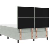 vidaXL Okvir kreveta s madracem i LED svjetlom svijetlosiva 140x200 cm baršun | shoptok.hr