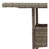  Vrtni stol sa staklenom pločom sivi 80x80x75 cm od poliratana | shoptok.hr