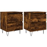Maison Chic Dvo delni komplet Nočne omarice - Nočne mize dimljen hrast 40x35x50 cm inženirski les, (21689657) | Shoptok.si