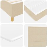  Postelja z vzmetnico z vzmetnico krema 80 x 200 cm blago, (5000127178) | Shoptok.si