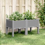 vidaXL Vrtna sadilica s nogama svjetlosiva 80 x 40 x 42 cm PP | shoptok.hr