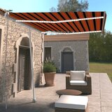 vidaXL Ročno zložljiva tenda z LED lučmi 300x250 cm oranžna in rjava Cene