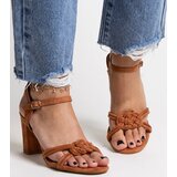 Gemre Brown block heel sandals Shama | Shoptok.si