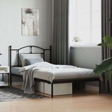 Metalni okvir za krevet s uzglavljem crni 107x203 cm Cijene