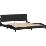  Okvir kreveta s LED svjetlima crni 200 x 200 cm baršunasti | shoptok.hr
