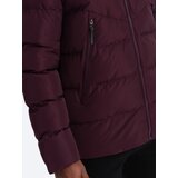 Ombre Men's winter jacket with unusual quilting - maroon | shoptok.hr