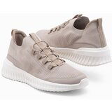 Ombre Men's ankle sneakers in combined materials - beige Cijene