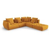 Micadoni Rumena kotna sedežna garnitura iz tkanine bouclé (desni kot/v obliki črke L) Bloom – Home | Shoptok.si