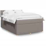 vidaXL Box spring postelja z vzmetnico taupe 140x190 cm blago | Shoptok.si
