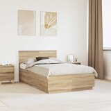  Krevetna konstrukcija s uzglavljem Hrast sonoma 120 x 200 cm | shoptok.hr