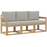  Set vanjskih sofa 3 pcs Bijela i svjetlosiva 189,5 x 63 x 73 cm | shoptok.hr