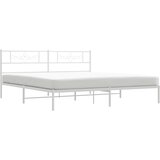  Metalni okvir za krevet s uzglavljem bijeli 183x213 cm | shoptok.hr