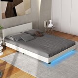 Pohištvo Postelja z LED osvetlitvijo, dim. 140 x 200 cm, posteljni okvir, bela | Shoptok.si