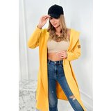 Kesi Long cardigan with hood mustard