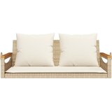  Klupa za ljuljanje s jastucima bež 109x62x40 cm od poliratana | shoptok.hr