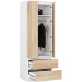 AKORD Star Garderobna Omara, 2 Vrata In 2 Predala, Bela/Hrast Sonoma, (5000331659) | Shoptok.si