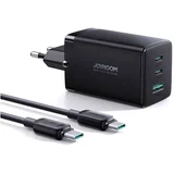 Zidni punjač (TCG01) - 2 x Type-C- USB brzo punjenje 65 W s kabelom Type-C na Type-C 100 W 120 cm - crni