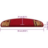  Samoljepljivi otirači za stepenice 15 kom crveni 65 x 21 x 4 cm | shoptok.hr