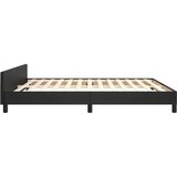 vidaXL Posteljni okvir z vzglavjem črn 180x200 cm umetno usnje | Shoptok.si