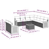  10-dijelni set vrtnih sofa s jastucima crni od poliratana | shoptok.hr