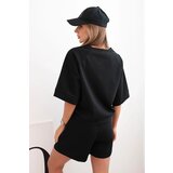 Kesi Włoski Women's butter set with a short-sleeved blouse and shorts with an elastic band black | Shoptok.si