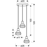 Candellux luster/visilica-viseća lampa gregory talerz crna smedja 3X40W E14 abažur boje dima | Eponuda.com