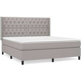  Box spring postelja z vzmetnico svetlo siva 160x200 cm žamet, (20789902) | Shoptok.si