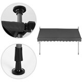 Multi Garden balkonska tenda 300 × 120 cm – podesive visine, vodootporna, s ručicom, siva | shoptok.hr