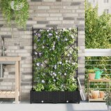 vidaXL Vrtna saksija Crna Plastika 80 x 40 x 125,5 cm Dekorativni umetci | shoptok.hr