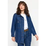 Trendyol Jacket - Navy blue - Oversize