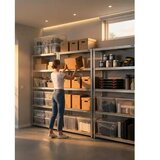 Dedra N1405 kovinski skladiščni regal s 5 MDF policami 154 × 75 × 30 cm – 875 kg | Shoptok.si
