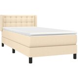  Krevet s oprugama i madracem krem 90 x 200 cm od tkanine | shoptok.hr